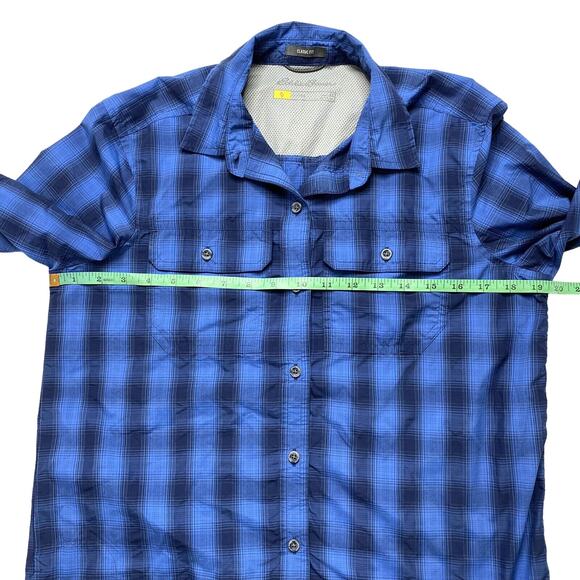 EDDIE BAUER Travex Blue Plaid Classic Fit Button Up Shirt XS Womens Outdoor - Picture 8 of 10